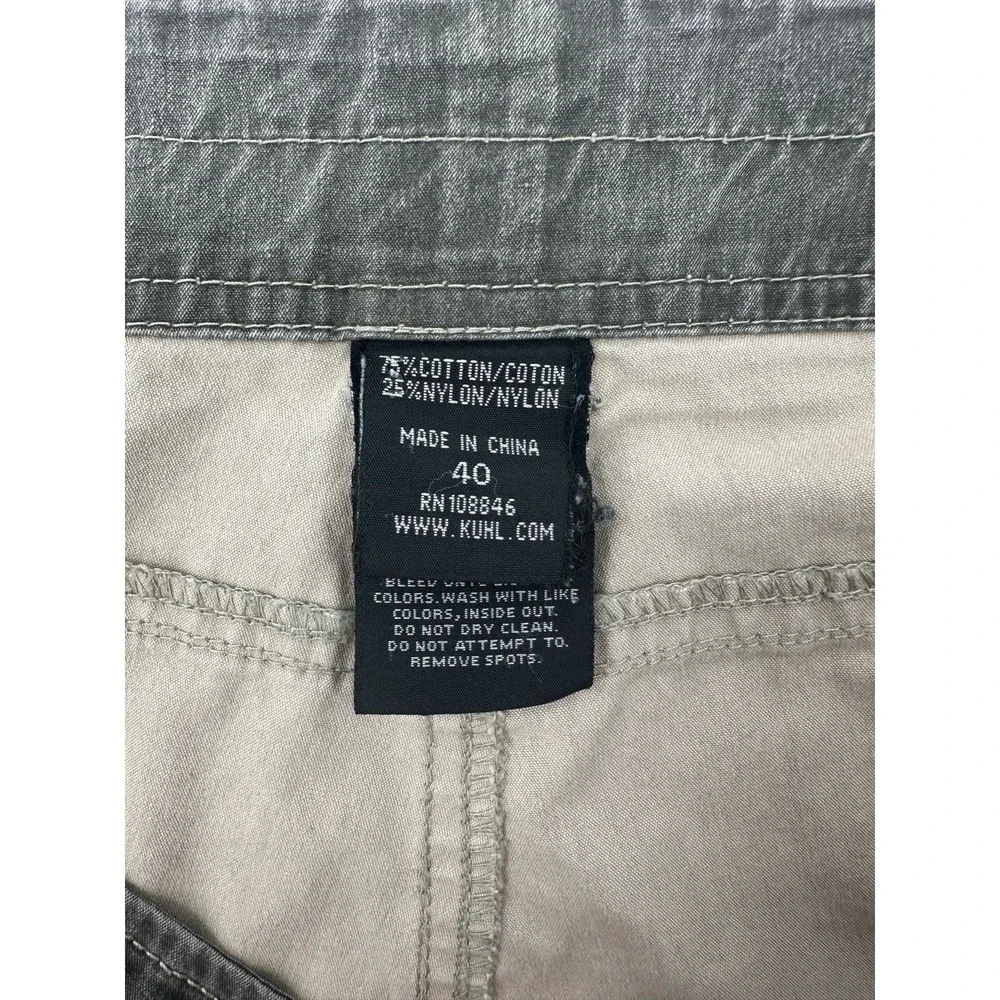 Kuhl Vintage Patina Dye Cargo Shorts Gray Hiking Outdoor Utility Mens Size 40